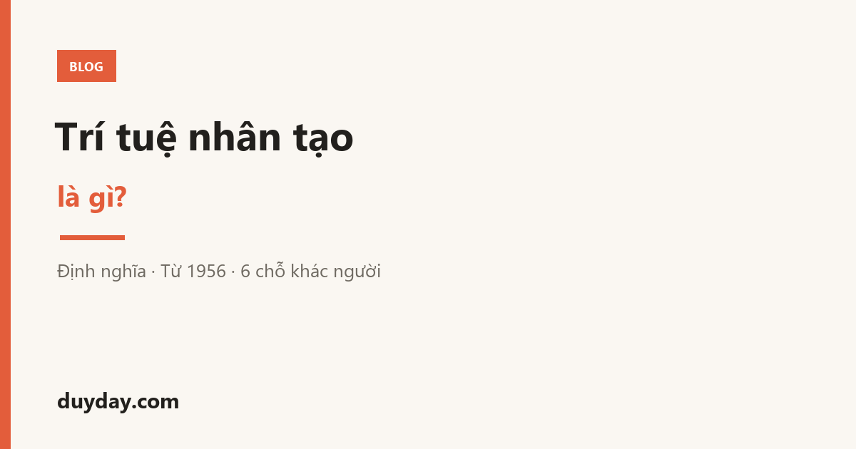 Trí tuệ nhân tạo là gì