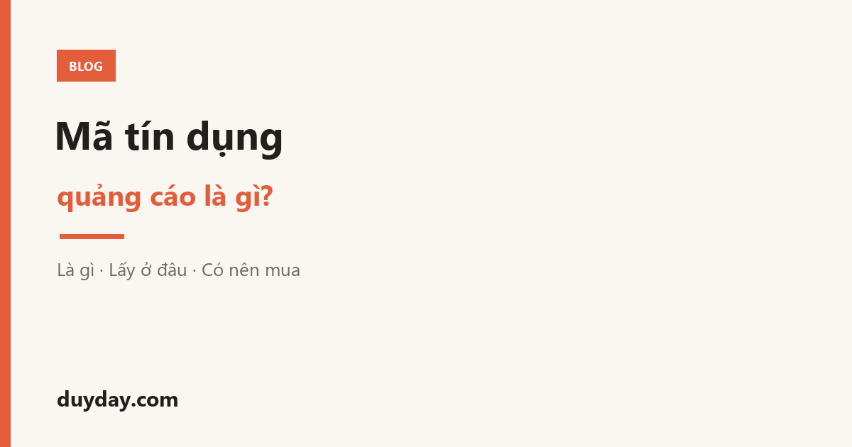 Mã tín dụng quảng cáo là gì